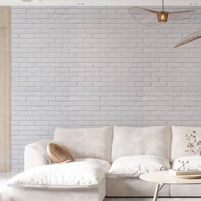 Kit 10 Rolos Papel De Parede Adesivo Tijolo Branco 3,0M