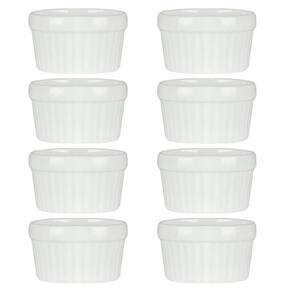8 Ramekin De Porcelana Classic Branco 6Cm X 4Cm Lyor