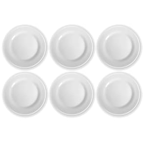 Kit 12 Prato Raso Opaline Menu Redondo Duralex Vidro Branco