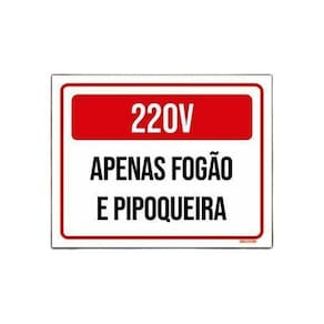 Kit 5 Placas Sinalização 220X Apenas Fogão Pipoqueira