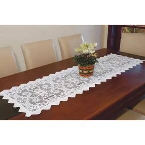 Caminho de Mesa Retangular em Renda Branco com 1,38 X 37cm - PANAMI