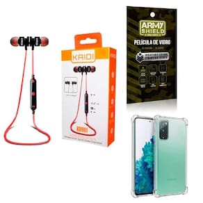 Kit Capa Samsung S20 Fe + Fone Esportivo E Película De Vidro