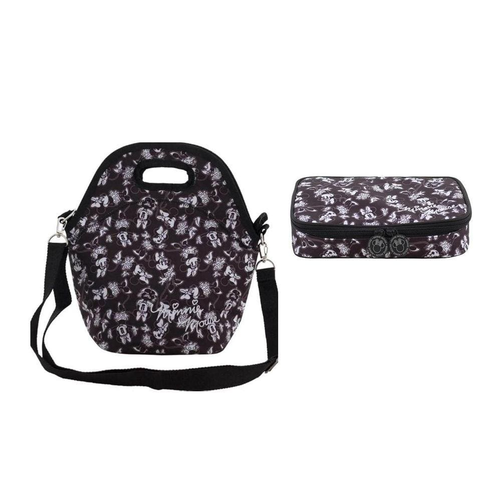 Kit Escolar Minnie Mouse Lancheira Térmica + Estojo Box