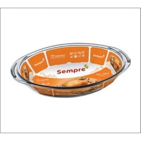Forma Assadeiras De Vidro Forno Oval Abas 1,57Lts Marinex 03