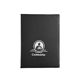 Kit Com 10 Pasta Cardápio Preta C/4 Bolsas Em Pvc