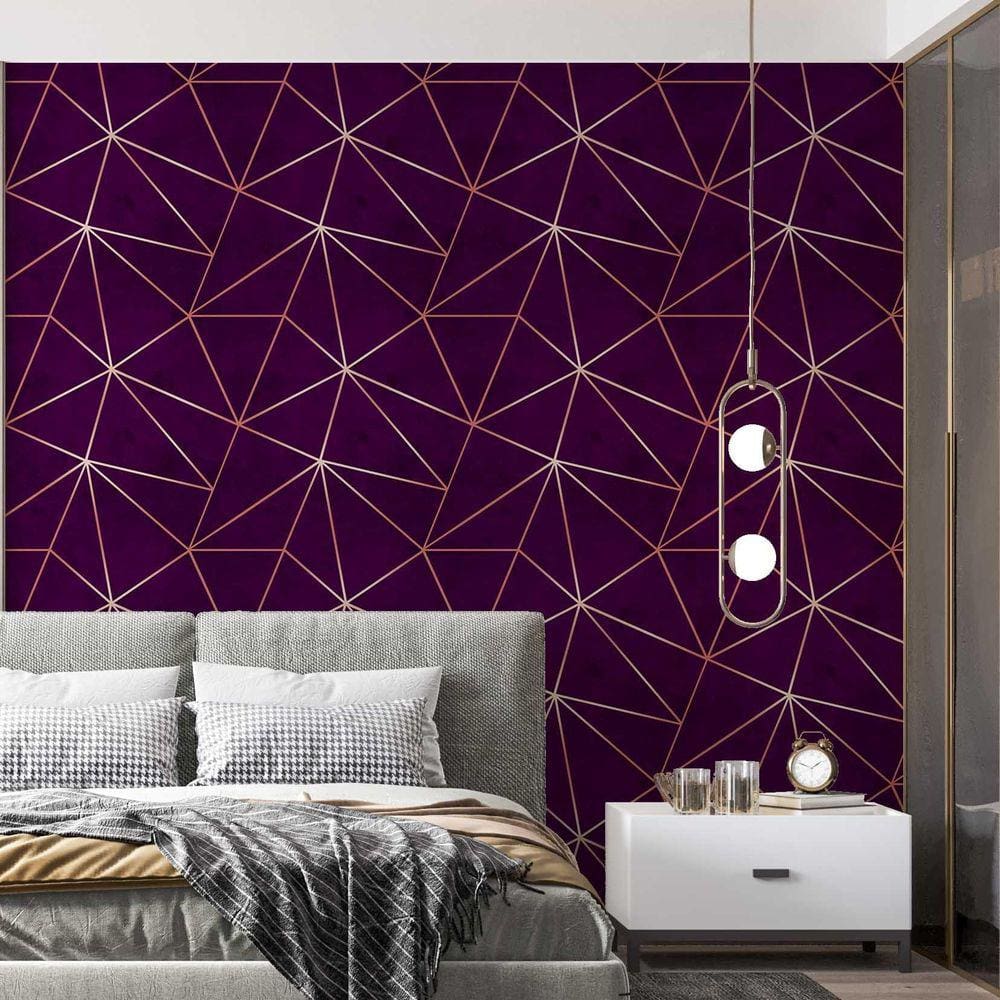 Kit 10 Rolos Papel De Parede Adesivo Zara Roxo Dark 3,0M