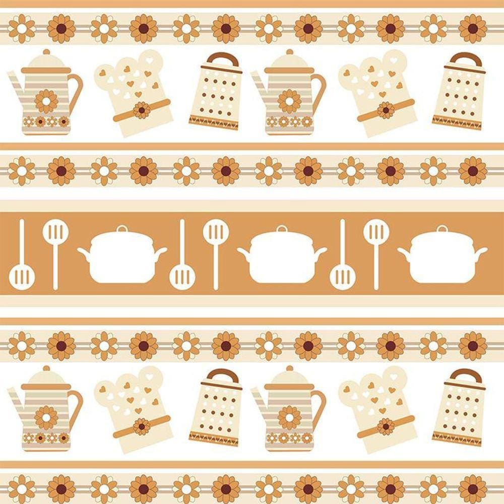 Kit 5 Rolos Papel De Parede Adesivo Flores Laranja 3,0M