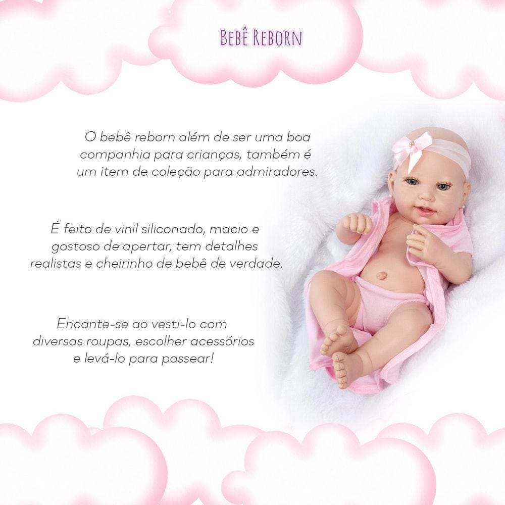 Boneca Bebê Reborn Realista Com de Roupa de Fada Madrinha