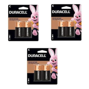 6 Pilhas Média Duracell C Alcalina