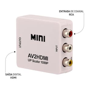 Mini Conversor Vídeo Composto  Rca  Para Hdmi