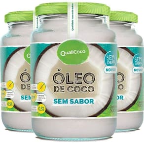 Óleo De Coco Sem Sabor Qualicoco 500Ml  3 Unidades