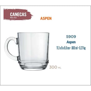 24 Caneca Aspen 300Ml-Café C/Leite-Cappuccino-Chocolate-Chá