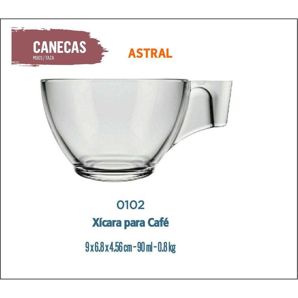 24 Xícara Café Curto Pequeno - Astral 90Ml
