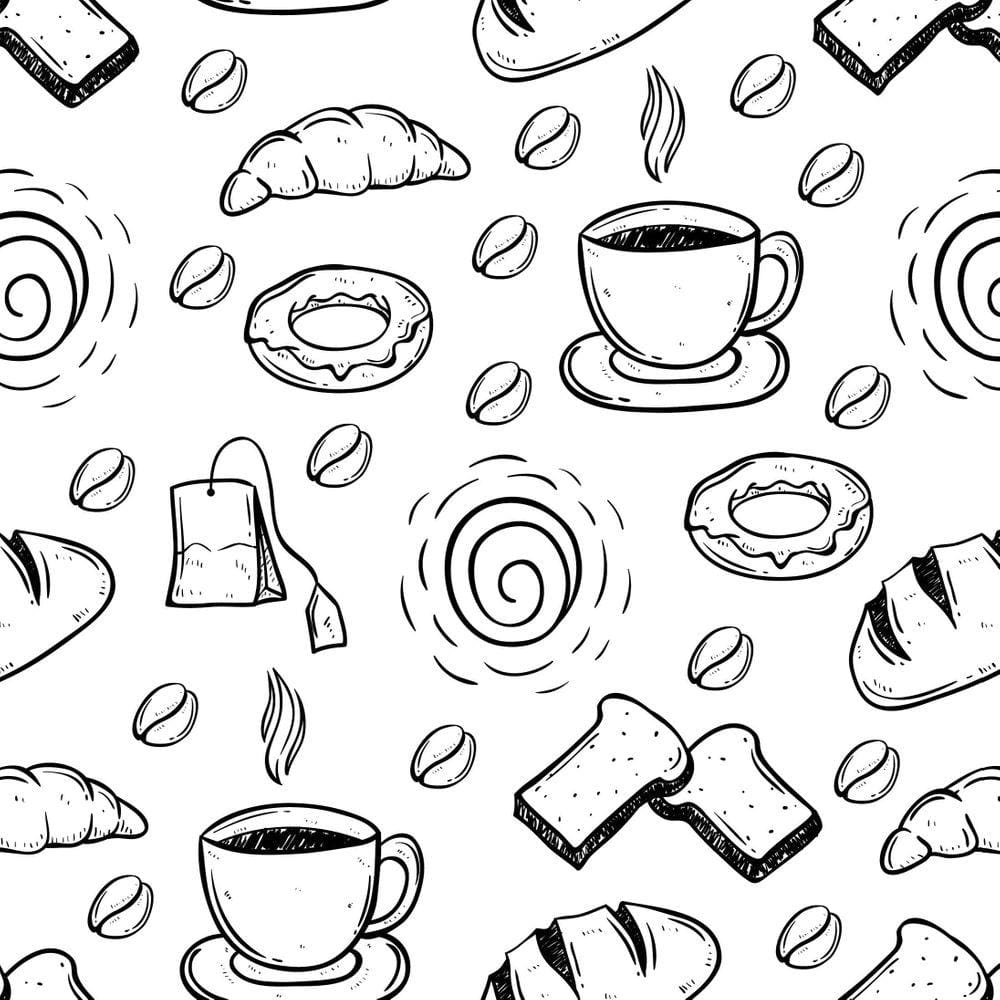 Kit 8 Rolos Papel De Parede Adesivo Casual Café E Pão 3,0M