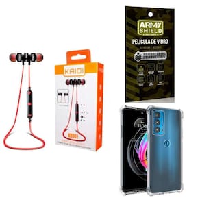 Kit Capa Motorola Edge 20 Pro + Fone Esportivo E Película 3D