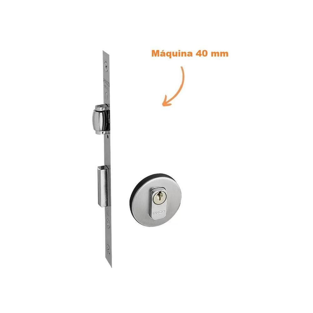 Fechadura Rolete Porta Pivotante Pado Inox Escovada Máquina