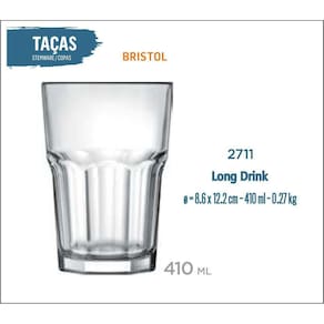 12 Copos Bristol 410Ml - Long Drink