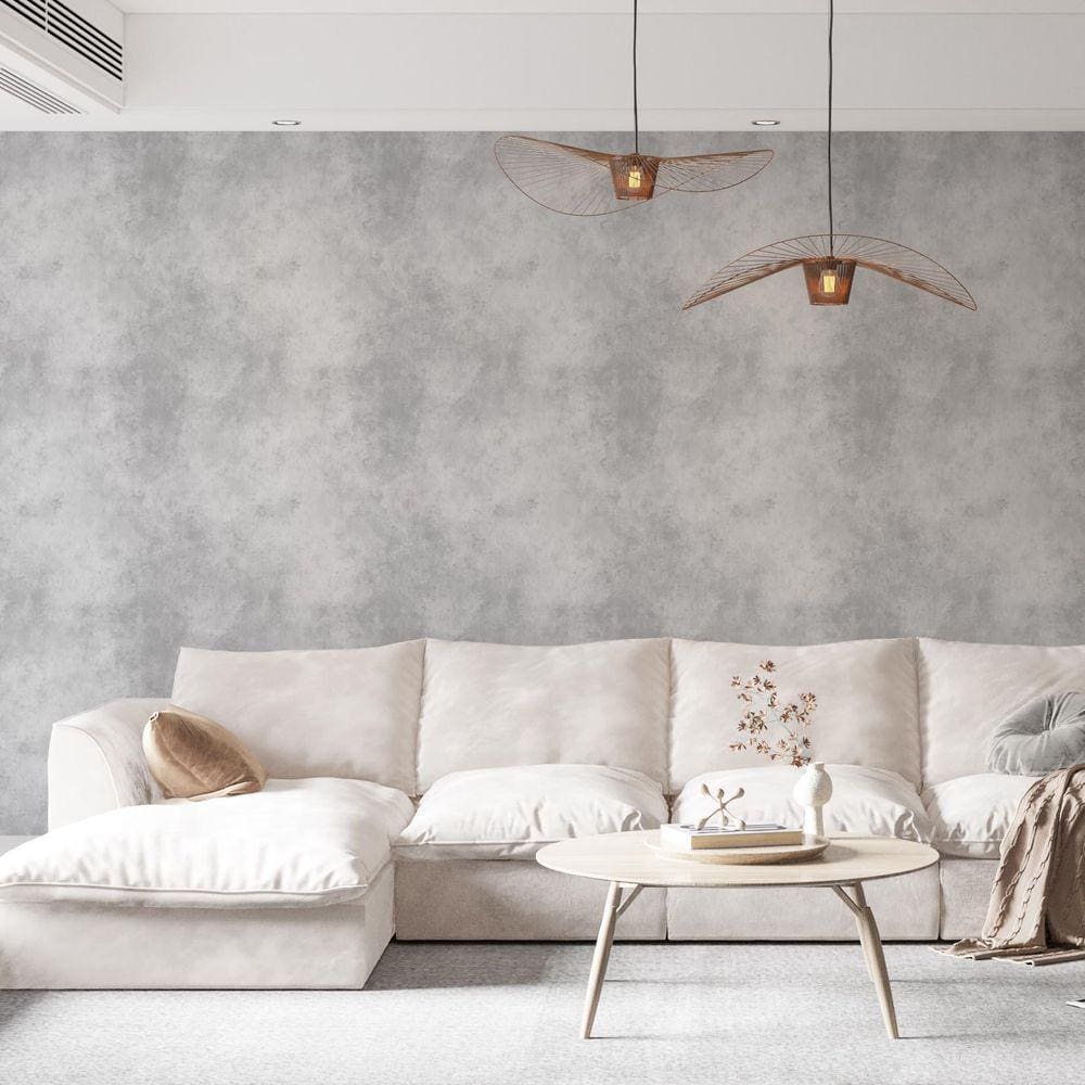 Kit 2 Rolos Papel De Parede Adesivo Cimento Queimado 3,0M