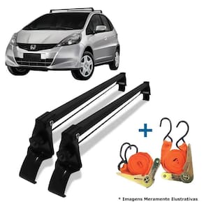 Rack De Teto Bagageiro + 2 Cintas Honda Fit Ano 15/19