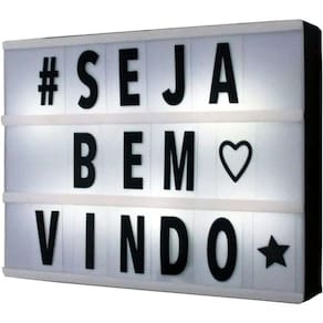 Luminária Palavras Letras Light Box Cinema Letreiro Led
