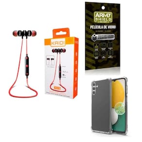 Kit Capa Samsung A13 5G + Fone Esportivo E Película De Vidro
