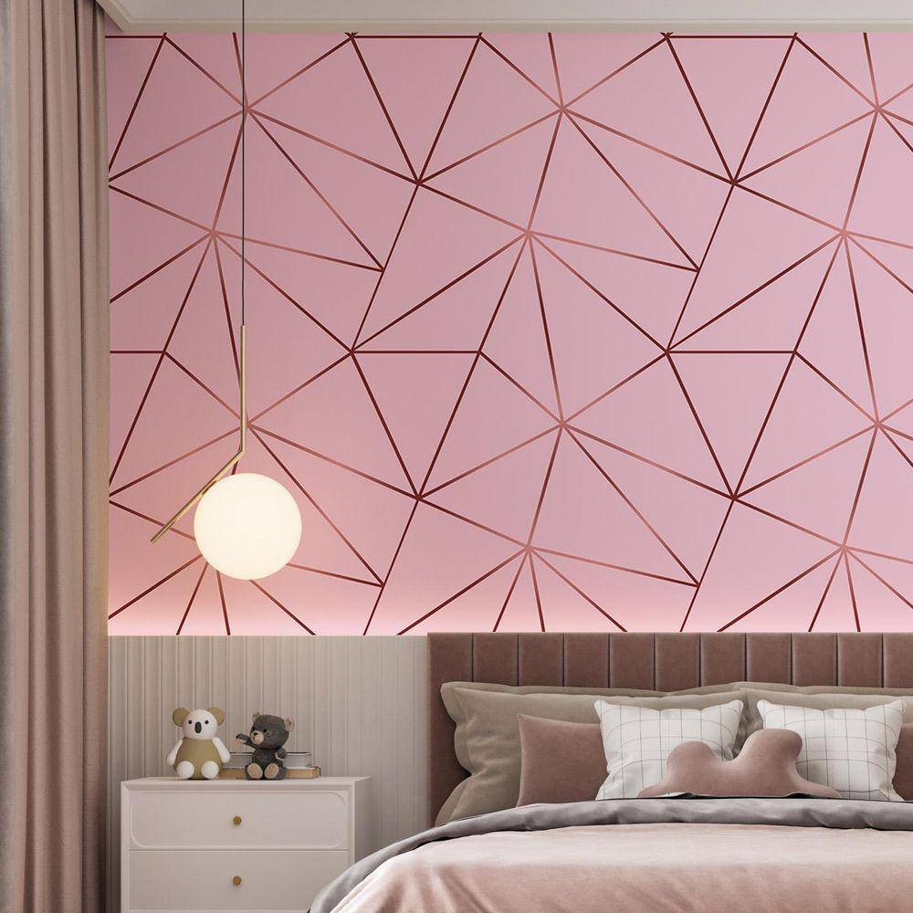 Kit 8 Rolos Papel De Parede Adesivo Zara Rosa 3,0M