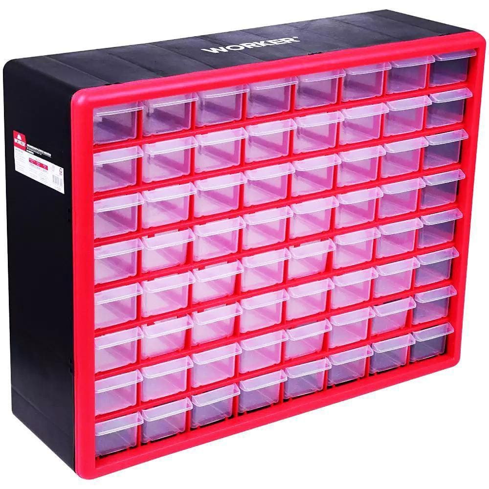 Organizador Plástico Multiuso 64 Gavetas 50X16X39Cm 977543