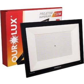 Refletor Projetor Led Slim 150W Bivolt Ip65 Branco Frio