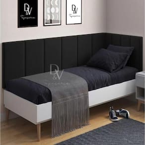 Conjunto de Cabeceira Estofada para Cama de Solteiro Feita em MDF/MDP - D&V Tapeçaria