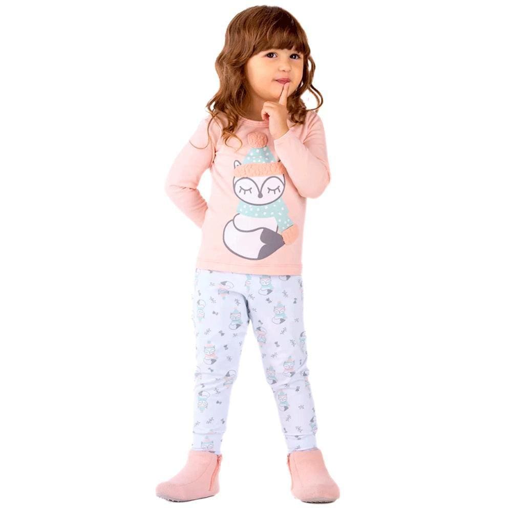 Pijama Infantil Manga Longa Estampa Raposa Dedeka Ref:23676 1/3