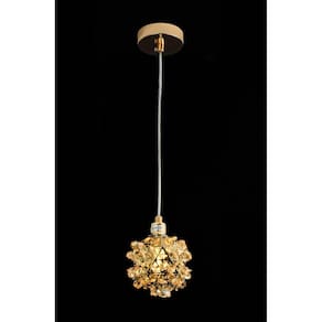 Pendente Dourado Cristais Âmbar 10cm 1G9