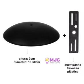 Kit 10 Canoplas Pendente + 10 Travessas Plásticas Preto