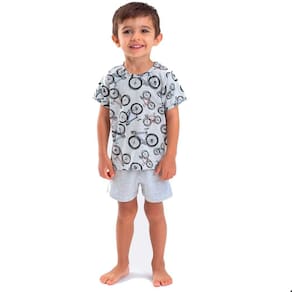 Pijama Manga Curta Estampado Brilha No Escuro Dedeka Ref:21094 1/3