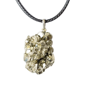 Colar Pirita Peruana Natural Pedra da Prosperidade Prata 950