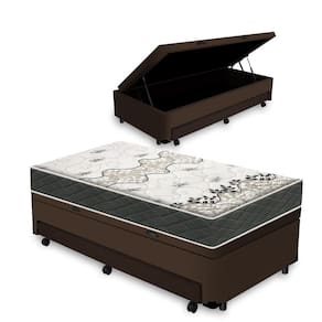 Cama Box Baú e Auxiliar Solteiro + Colchão de Espuma D33 - Gazin - Iso 3000 88cm