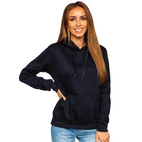 Moletom Conguru Feminino Liso Moda Inverno Confort Preto