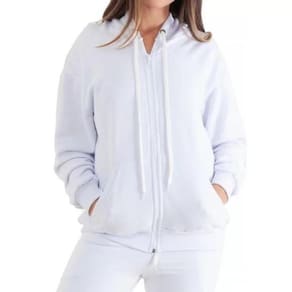 Moletom Feminino Conguru Ziper Liso Inverno Confort Branco