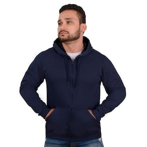 Moletom Masculino Conguru Ziper Liso Inverno Azul Marinho