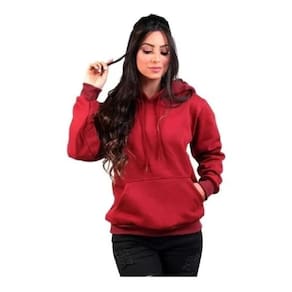 Moletom Conguru Feminino Liso Moda Inverno Confort Marsala