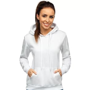 Moletom Conguru Feminino Liso Moda Inverno Confort Branco