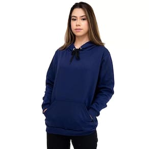 Moletom Conguru Feminino Liso Inverno Confort Azul Marinho
