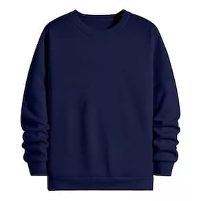 Moletom sem capuz sem bolso gola careca Fechado Liso Inverno