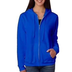 Moletom Feminino Conguru Ziper Liso Inverno Confort Azul