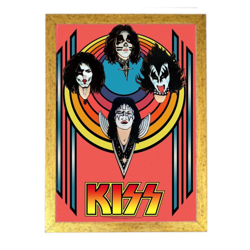 quadro poster com moldura rock classico kiss DRD7697