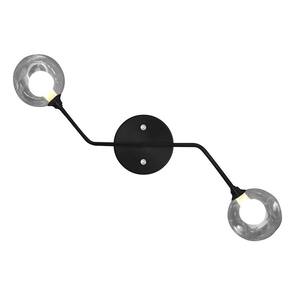 Arandela Aro Preto Jabuticaba Globo de Vidro Harmony Fumê
