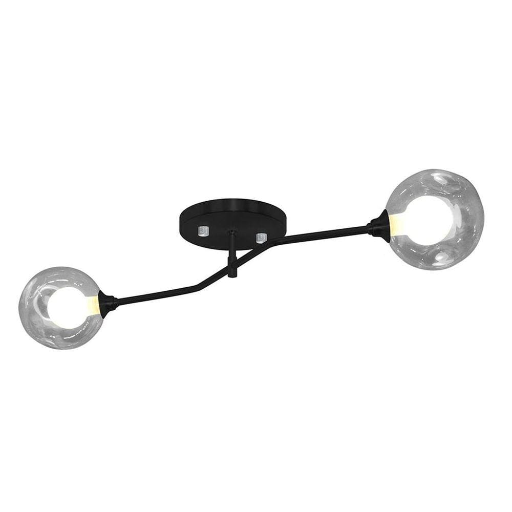 Lustre Aro Sputnik Preto Jabuticaba Harmony Fumê Sala Quarto