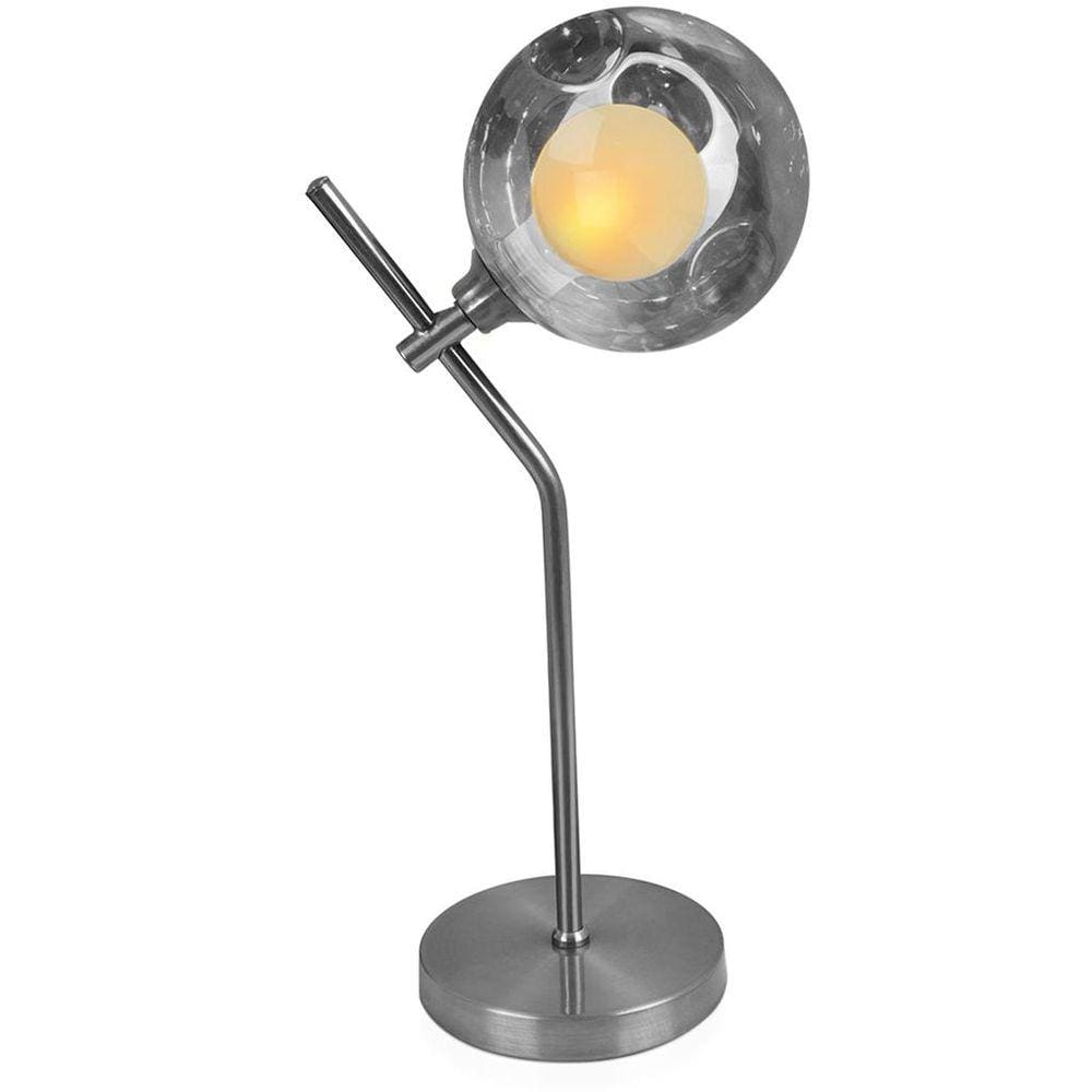 Luminária De Mesa TOUCH Aro Jabuticaba Fumê Harmony Prata