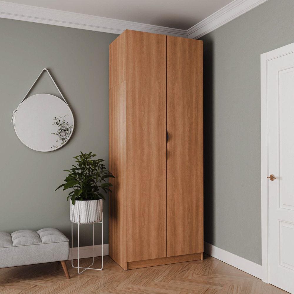Guarda Roupa Hera 2 Portas com Cabideiro 2 Gavetas CabeCasa MadeiraMadeira Louro