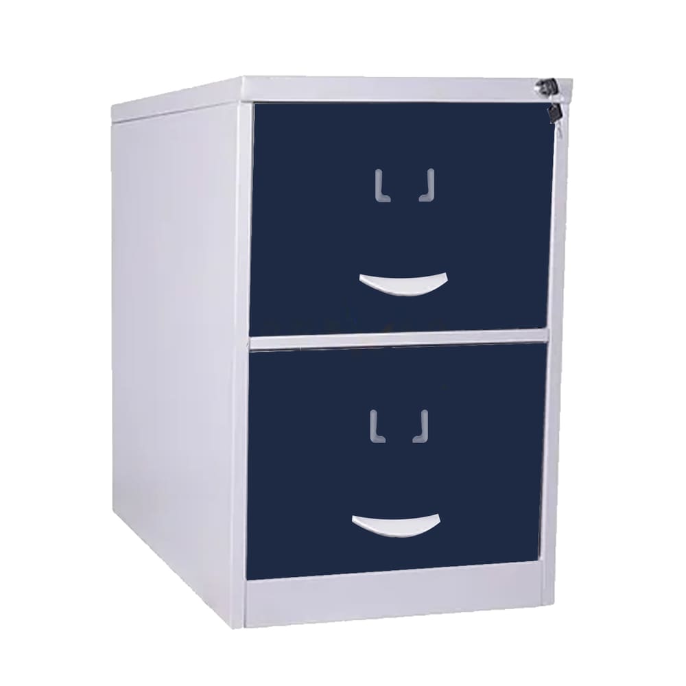 Arquivo De Aço 2 Gavetas P/ Pasta Suspensa C/ Chave Azul Marinho