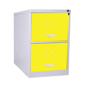 Arquivo De Aço 2 Gavetas P/ Pasta Suspensa C/ Chave Amarelo